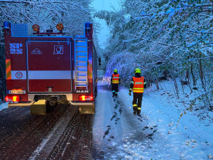 Sníh lámal stromy na Frýdecko-Místecku. Hasiči řešili desítky událostí