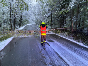 Sníh lámal stromy na Frýdecko-Místecku. Hasiči řešili desítky událostí