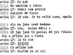 Komunikace podvedeného s podvodníkem.