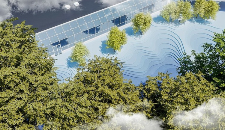 Prostor před bazénem v Ostravě-Porubě se promění, obnova bude stát 20 milionů.