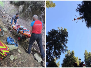 Muž spadl v Beskydech z koloběžky, letěl pro něj vrtulník