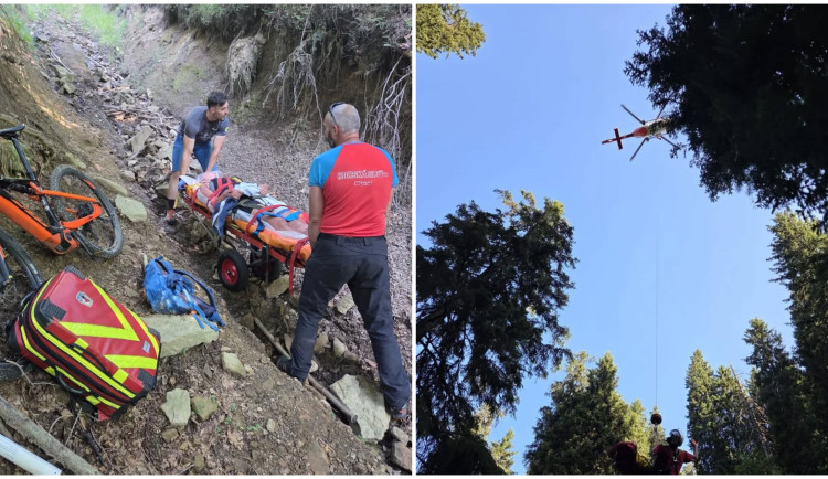 Mladý muž spadl v Beskydech z koloběžky, letěl pro něj vrtulník