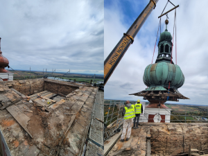 Věž kostela na Cvilíně je bez báně, čeká ji odborná prohlídka a oprava