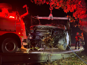 VIDEO: Auto u Vlčovic skončilo mimo silnici, pomoc zraněnému řidiči zavolalo samo