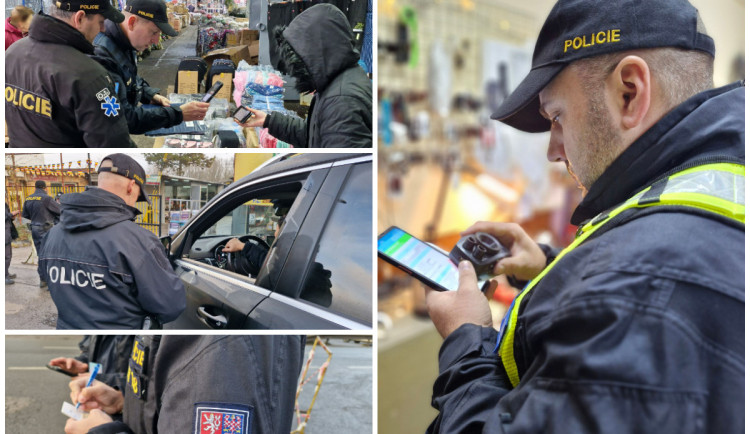 Muž na tržnici v Ostravě při kontrole přeskočil plot, další se schovával za krabicí