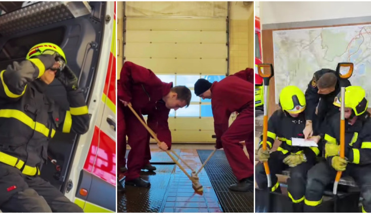 Hasiči fandí olympionikům. Vtipné video, v němž parodují různé sporty, je hitem