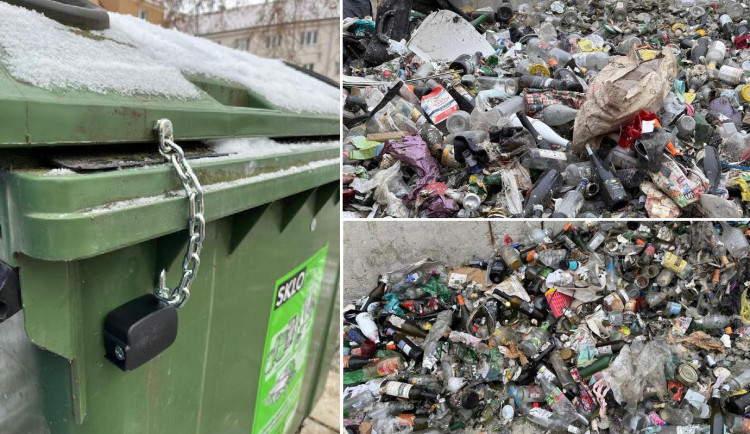 Opava zamyká kontejnery na sklo, bojuje proti znečištění odpadu. Foto: Se svolením města Opava