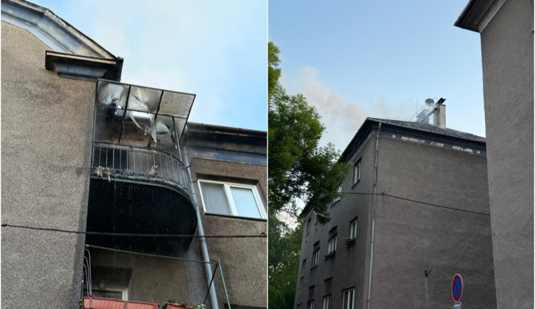Hasiče zaměstnal noční požáru domu ve Vítkovicích. Devět lidí bylo evakuováno