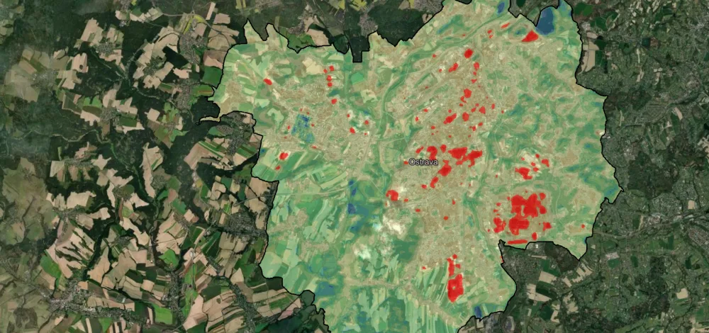 Kde je v Ostravě nejtepleji? V oblasti Dolních Vítkovic a kolem obchodních center, míní výzkumníci