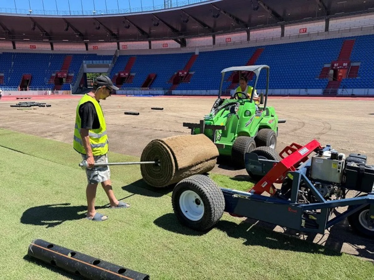 Výměna travního povrchu na Městském stadionu v Ostravě-Vítkovicích.