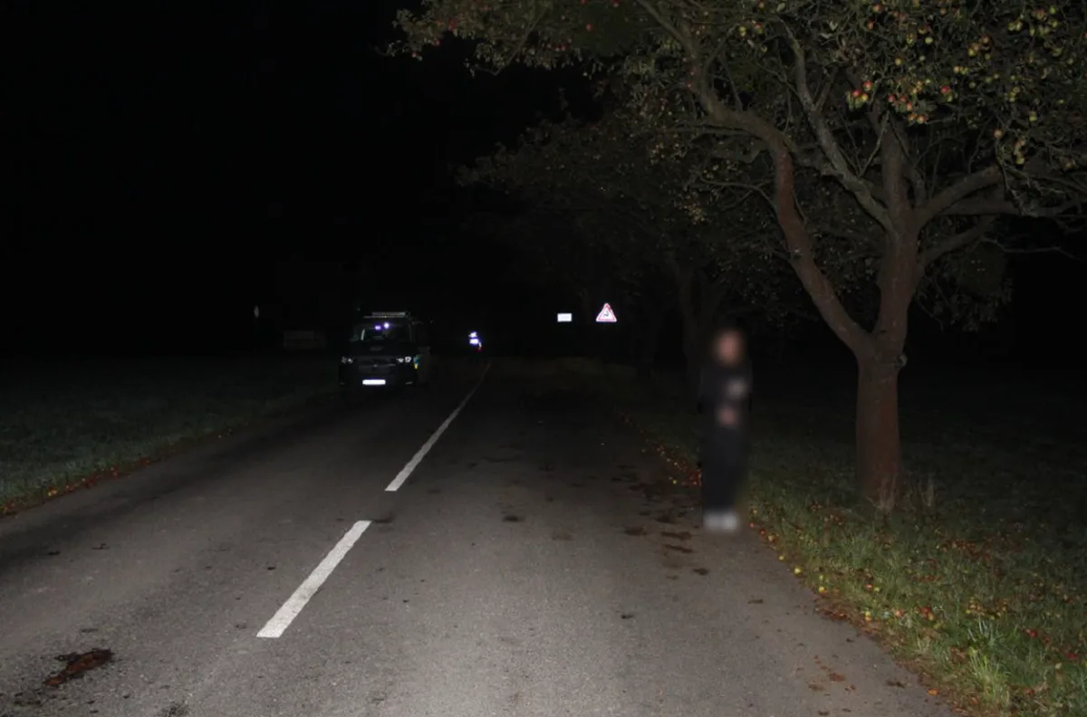 Červené auto srazilo u Tiché chodkyni. Policie hledá řidiče, který z místa ujel. Foto: Se svolením Policie ČR