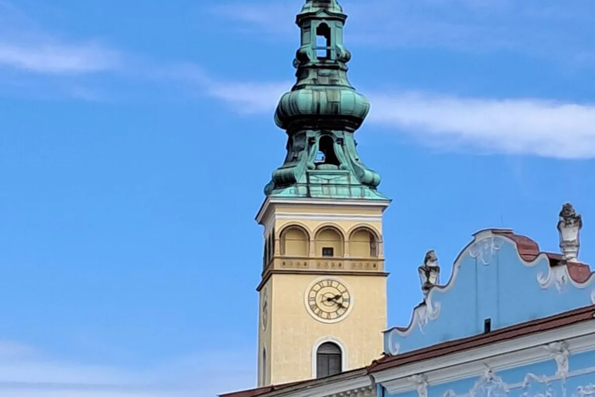 Kostelní věž v Novém Jičíně.