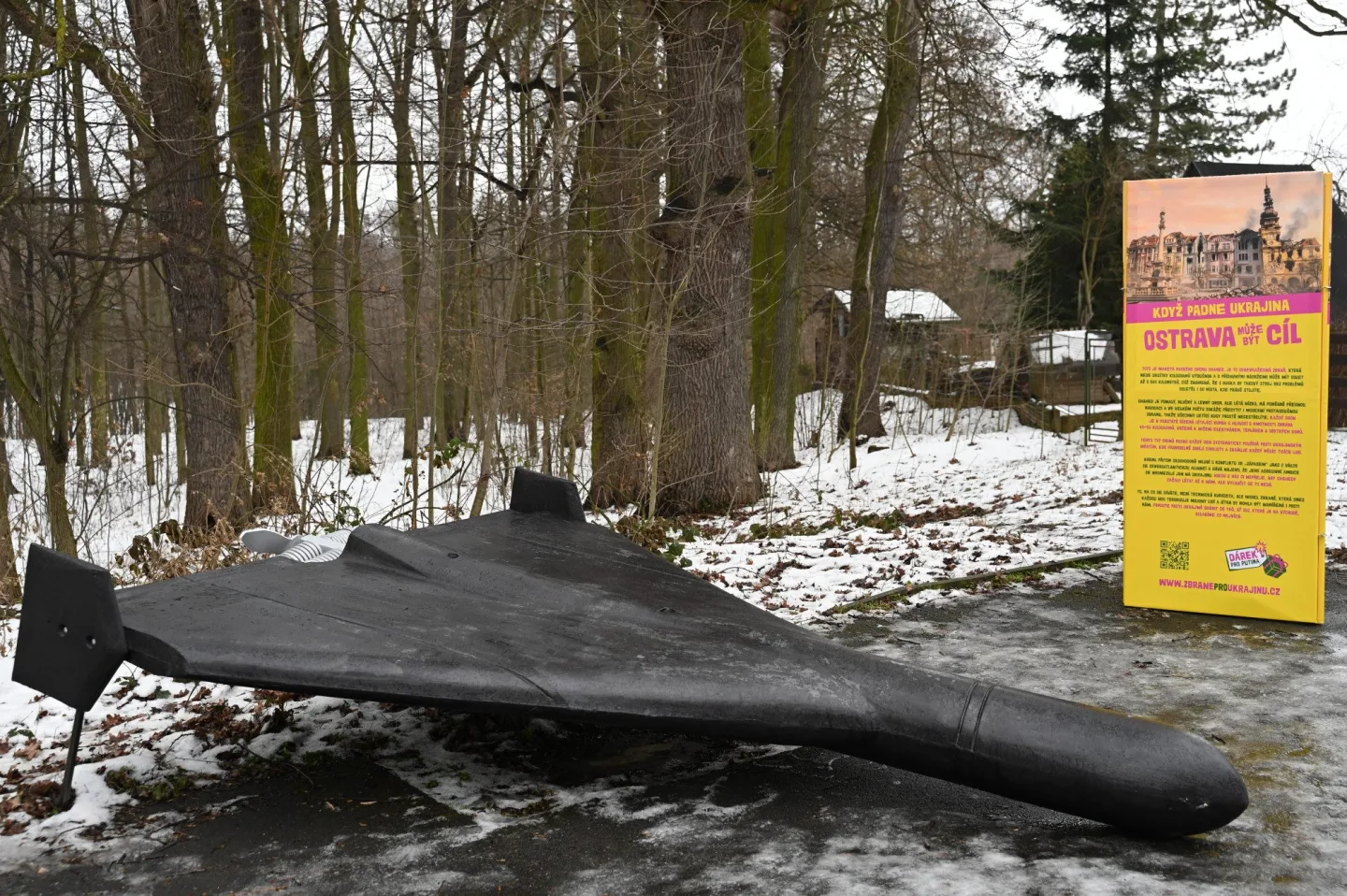 Ukázka ruského zla. Kopie útočného dronu šahíd přistála v Porubě