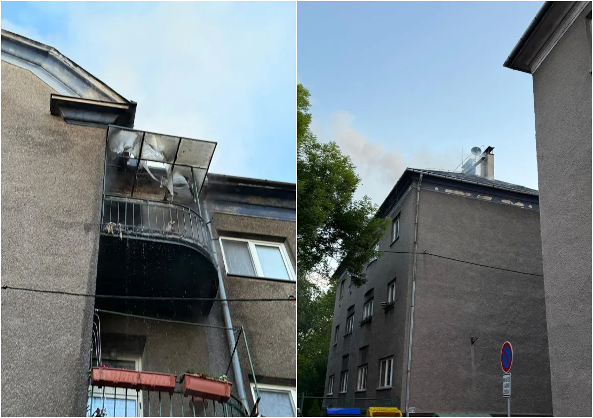 Hasiče zaměstnal noční požáru domu ve Vítkovicích. Devět lidí bylo evakuováno