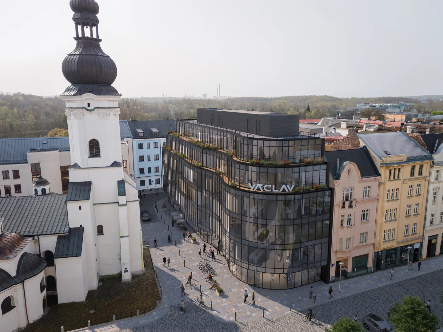 Stavba polyfunkčního domu Václav v centru Ostravy jde do závěrečné fáze