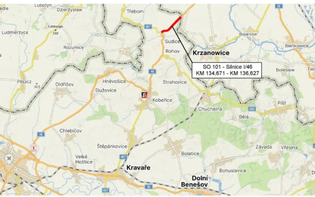 Začíná oprava silnice I/46 u polských hranic, provoz řídí semafory i regulovčíci