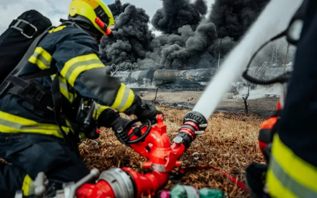 Hasič Petr Andráško dobývá Czech Press Photo. Boduje s fotkami z havárie vlaku s benzenem