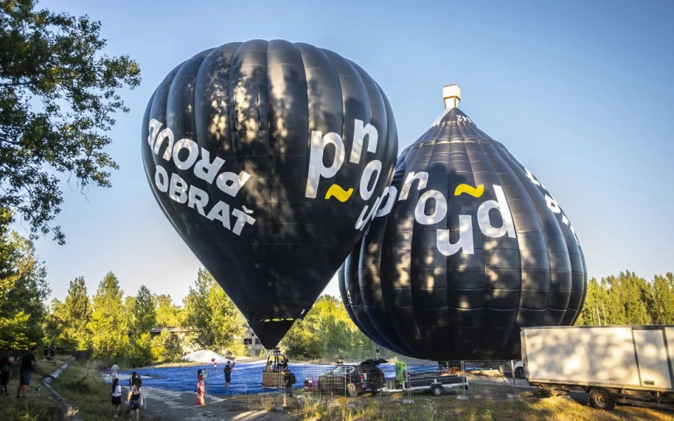 Obrácený balón Proud nad Beats for Love nad Ostravou