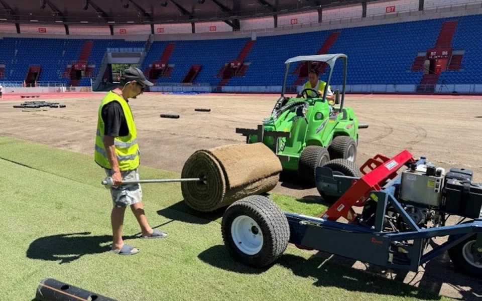 Výměna travního povrchu na Městském stadionu v Ostravě-Vítkovicích.