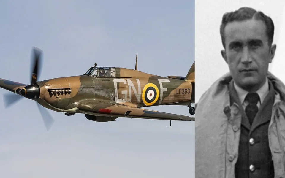 Josef František létal na stíhačkách Hawker Hurricane Mk.I.