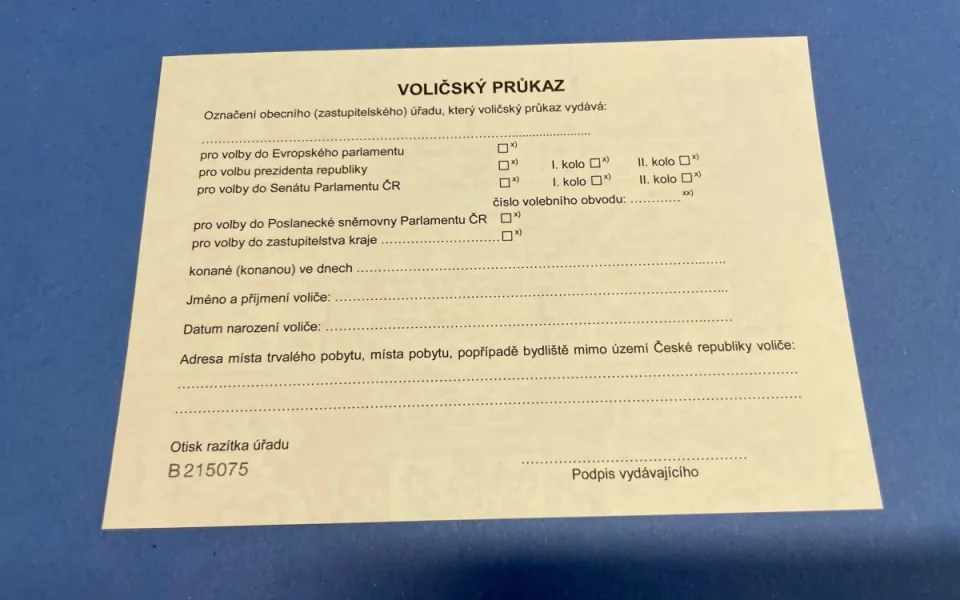 Zájem o voličské průkazy je v Moravskoslezském kraji vyšší než před čtyřmi lety