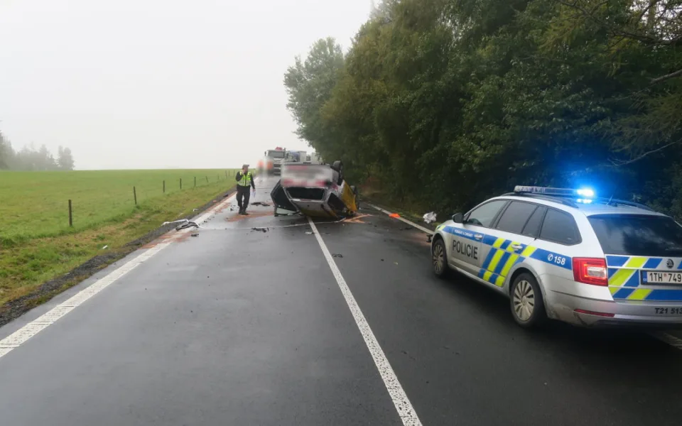 Mladý muž se zranil při dopravní nehodě u Dětřichova nad Bystřicí