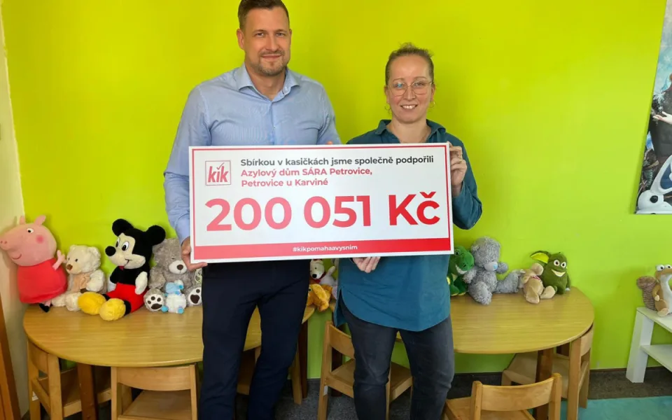 Azylový dům Slezské diakonie-SÁRA v Petrovicích u Karviné podpořila sbírka KiK