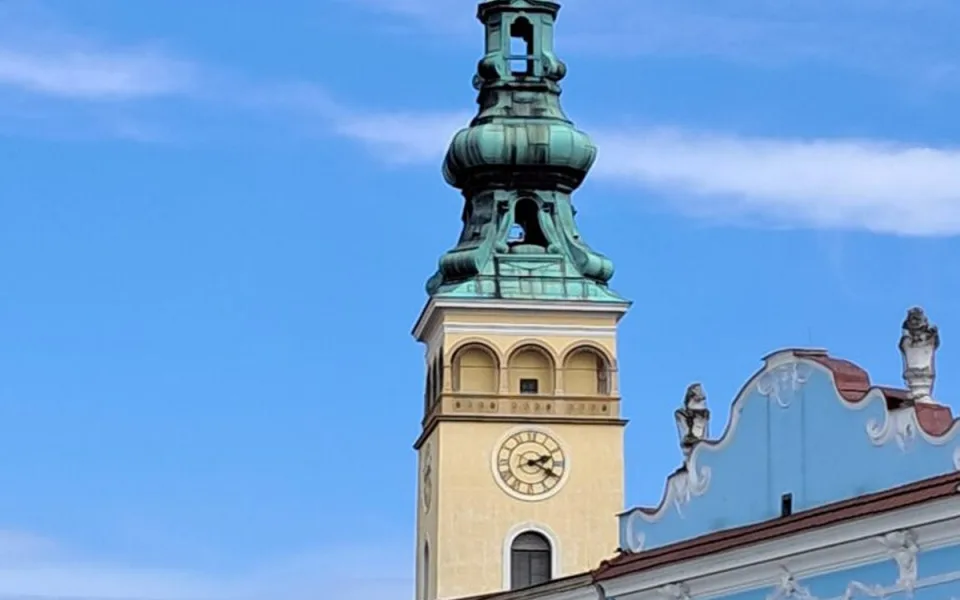 Kostelní věž v Novém Jičíně.